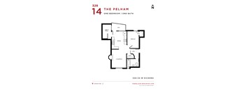 The Pelham One Bedroom Floor Plan