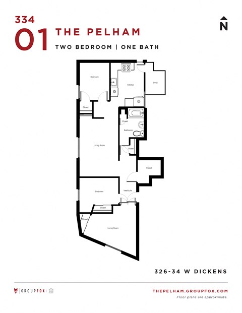 The Pelham Two Bedroom Floor Plan