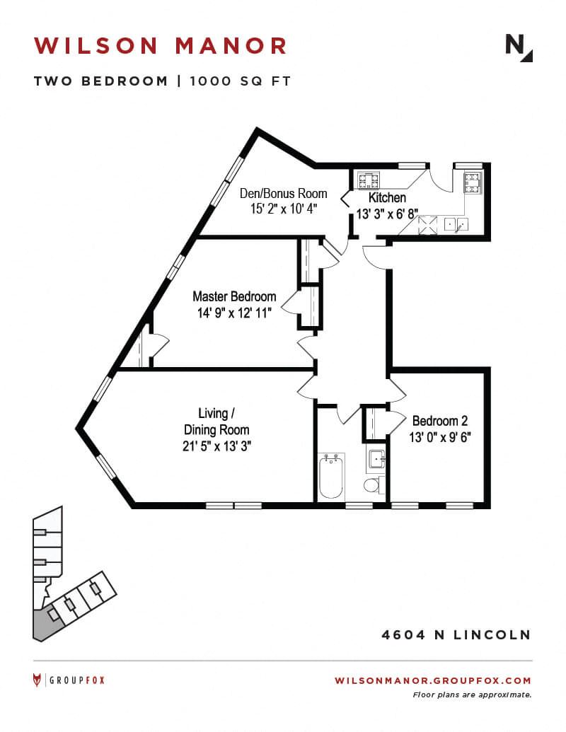 Group Fox - Wilson Manor - Two Bedroom Floorplan Group Fox - Wilson Manor - Two Bedroom Floorplan