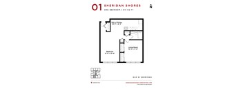 Sheridan Shores - One Bedroom Floorplan
