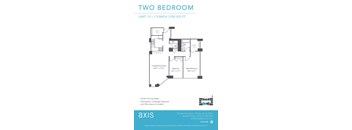 a floor plan of the two bedroom unit