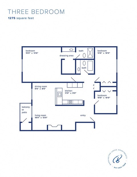 Barrington Lakes Apartments - Three Bedroom