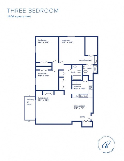 Barrington Lakes Apartments - Three Bedroom