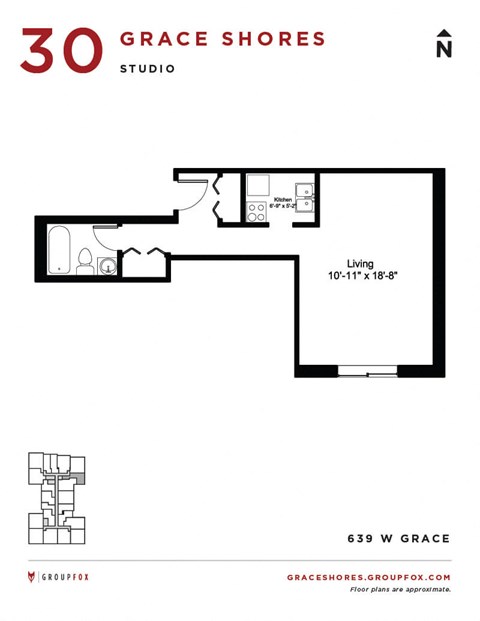 Grace Shores - Studio Floorplan
