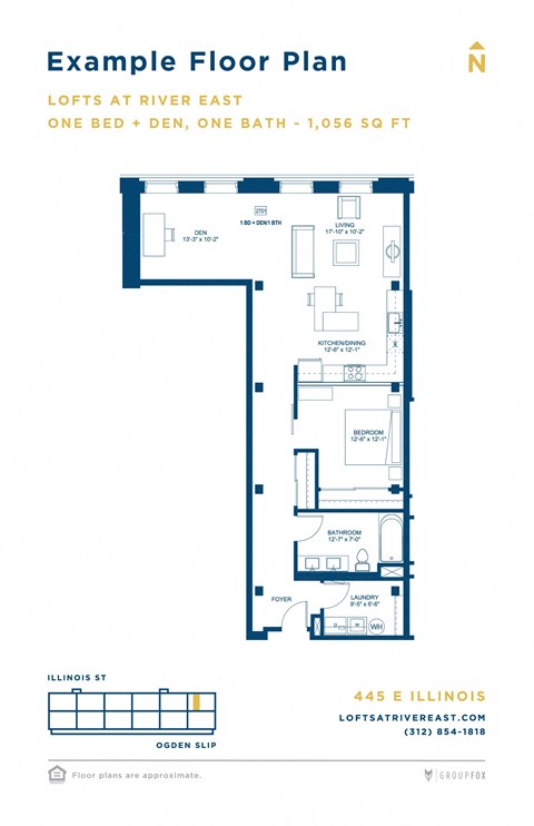 One Bedroom Plus Den Loft Floor Plan