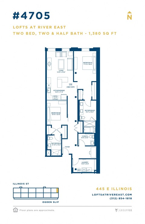 Two Bedroom Plus Den Loft Floor Plan