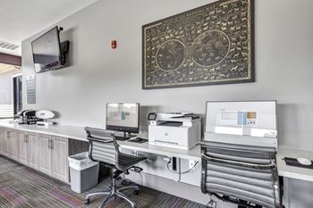 Business center free printing computers available map