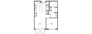 a floor plan of a house with a bedroom and a living room
