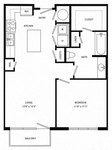 a floor plan of a house with a bedroom and a living room