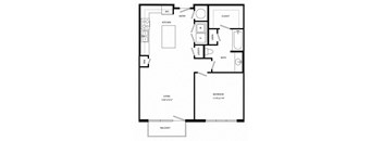 a floor plan of a house with a bedroom and a living room