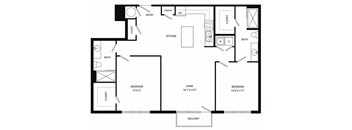 a floor plan of a house with a bedroom and a living room