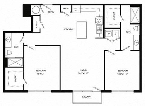 a floor plan of a house with a bedroom and a living room