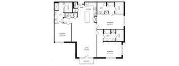 a floor plan of a house with a bedroom and a living room