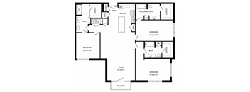 a floor plan of a house with a bedroom and a living room