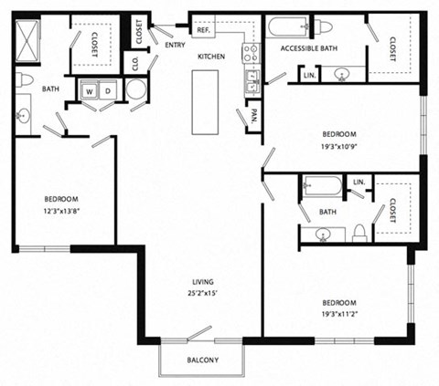 a floor plan of a house with a bedroom and a living room