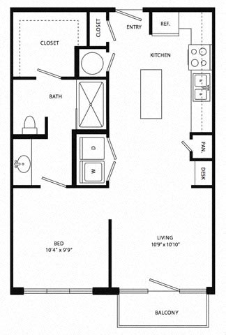 a floor plan of a small house with a bedroom and a living room