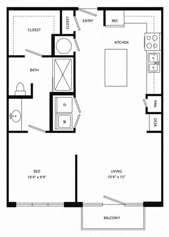 a floor plan of a small house with a bedroom and a living room