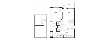 the illustration of the hypothetical layouts of two bedroom apartments
