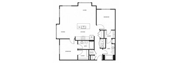 a schematic drawing of a floor plan of a residence