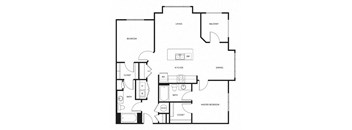 a floor plan of a house with a bedroom and a living room