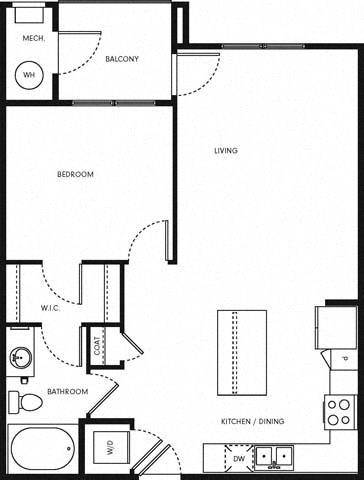 A2 Floor Plan at Altitude 970, Kansas City, Missouri