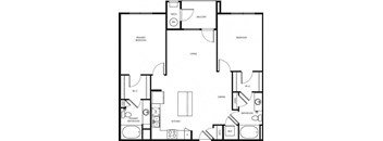B2 Floor Plan at Altitude 970, Kansas City, MO, 64151