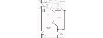 One-Bedroom Floor Plan A2L | Sovereign Overland Park Apartments