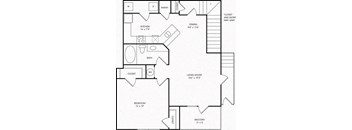 a floor plan of a house with bedrooms and a living room