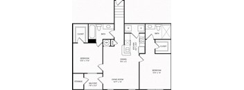a floor plan of a house with a bedroom and a living room