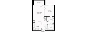 One-Bedroom Floor Plan A1 | Axis Kessler Park Apartments