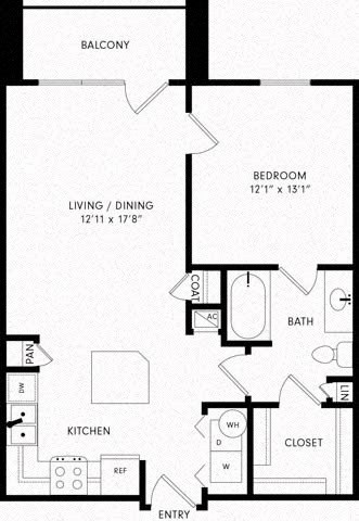One-Bedroom Floor Plan A1 | Axis Kessler Park Apartments