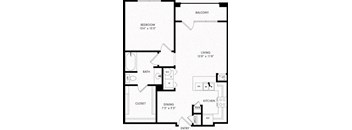 One-Bedroom Floor Plan A2 | Axis Kessler Park Apartments