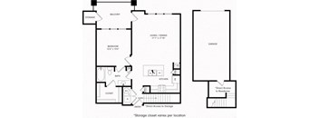 One-Bedroom Floor Plan A3G | Axis Kessler Park Apartments