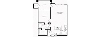 One-Bedroom Floor Plan A3 | Axis Kessler Park Apartments