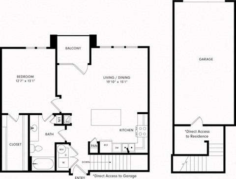 One-Bedroom Floor Plan A4G | Axis Kessler Park Apartments