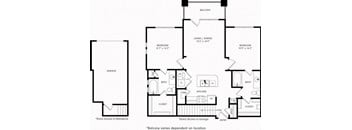 Two-Bedroom Floor Plan B1 | Axis Kessler Park Apartments