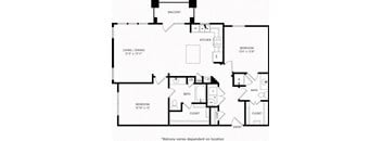 Two-Bedroom Floor Plan B2 | Axis Kessler Park Apartments