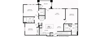 Three-Bedroom Floor Plan C1G | Axis Kessler Park Apartments