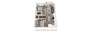 One-Bedroom Floor Plan A1|26 at City Point Apartments