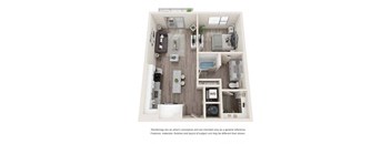 One-Bedroom Floor Plan A3|26 at City Point Apartments