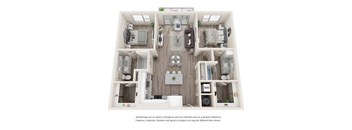 Two-Bedroom Floor Plan B1|26 at City Point Apartments