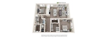 Two-Bedroom Floor Plan B4|26 at City Point Apartments