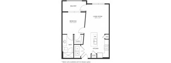 One-Bedroom Floor Plan A1 | Axis Hamilton Apartments