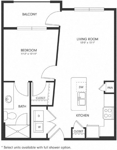 One-Bedroom Floor Plan A1 | Axis Hamilton Apartments