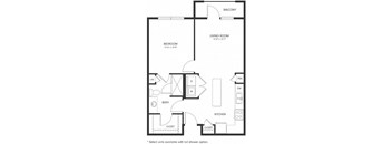 One-Bedroom Floor Plan A2 | Axis Hamilton Apartments