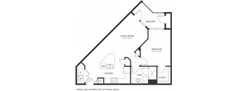 One-Bedroom Floor Plan A4 | Axis Hamilton Apartments
