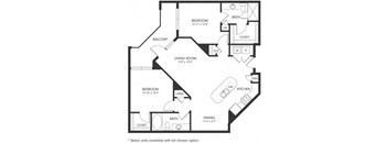 Two-Bedroom Floor Plan B3 | Axis Hamilton Apartments