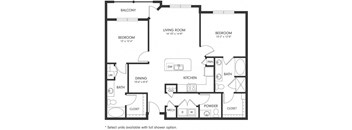 Two-Bedroom Floor Plan B4 | Axis Hamilton partments