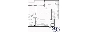 the b3 floor plan  3 bedroom with 2 baths