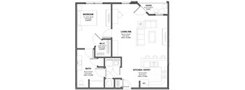 One-Bedroom Floor Plan A2|Kinsley Forest Apartments